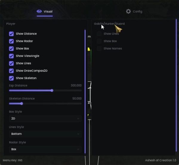 ashes of creation cheat esp radar hack menu